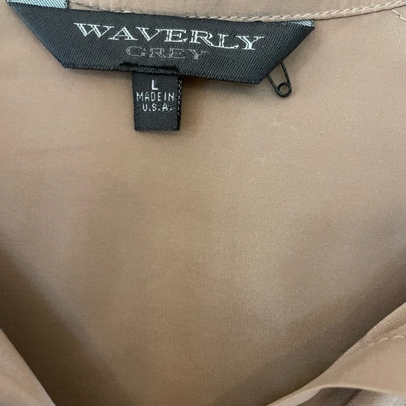 WAVERLY GREY silk dusty rose button front blouse - Picture 2 of 4